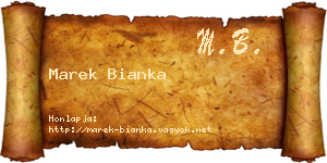 Marek Bianka névjegykártya
